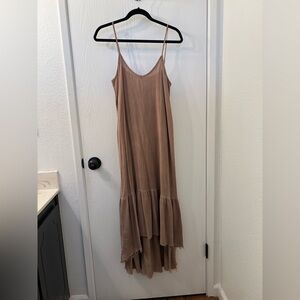 Urban Outfitters Brown Boho High-low Maxi Dress with Raw Hem